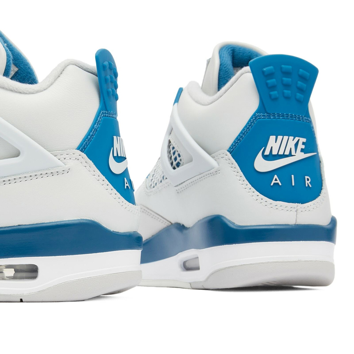 Air Jordan 4 Retro OG GS Sneakers in Off White/Military Blue 