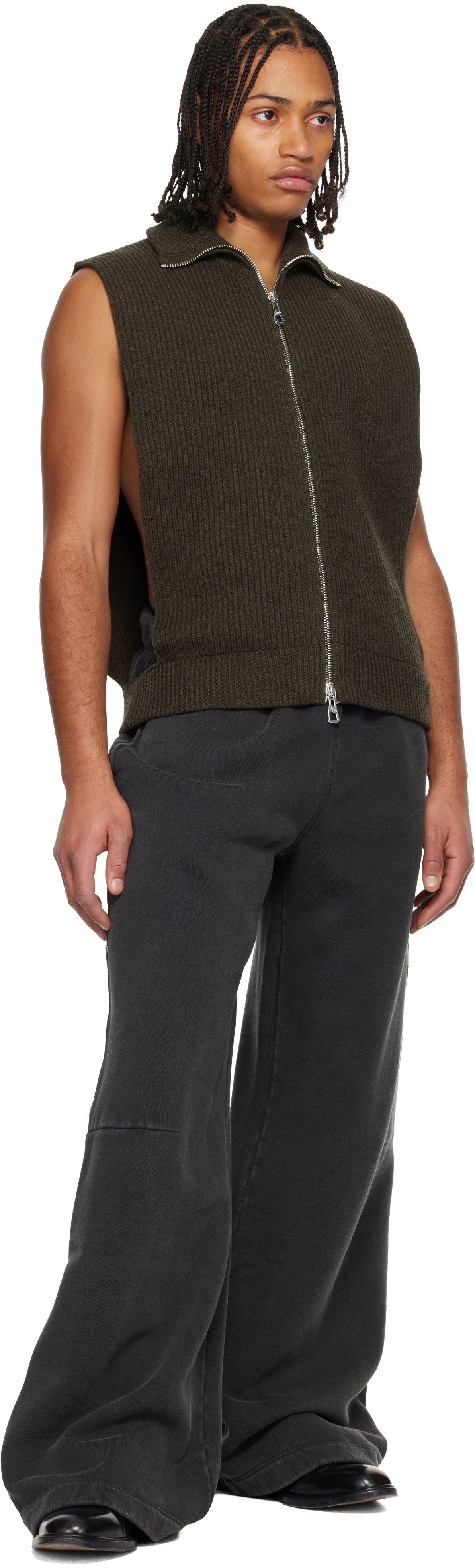 Jean Paul Gaultier Brown Turtleneck Sweater Vest