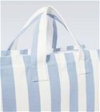 King & Tuckfield Large striped cotton canvas tote bag