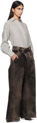 Feng Chen Wang Brown Wrap Front Jeans