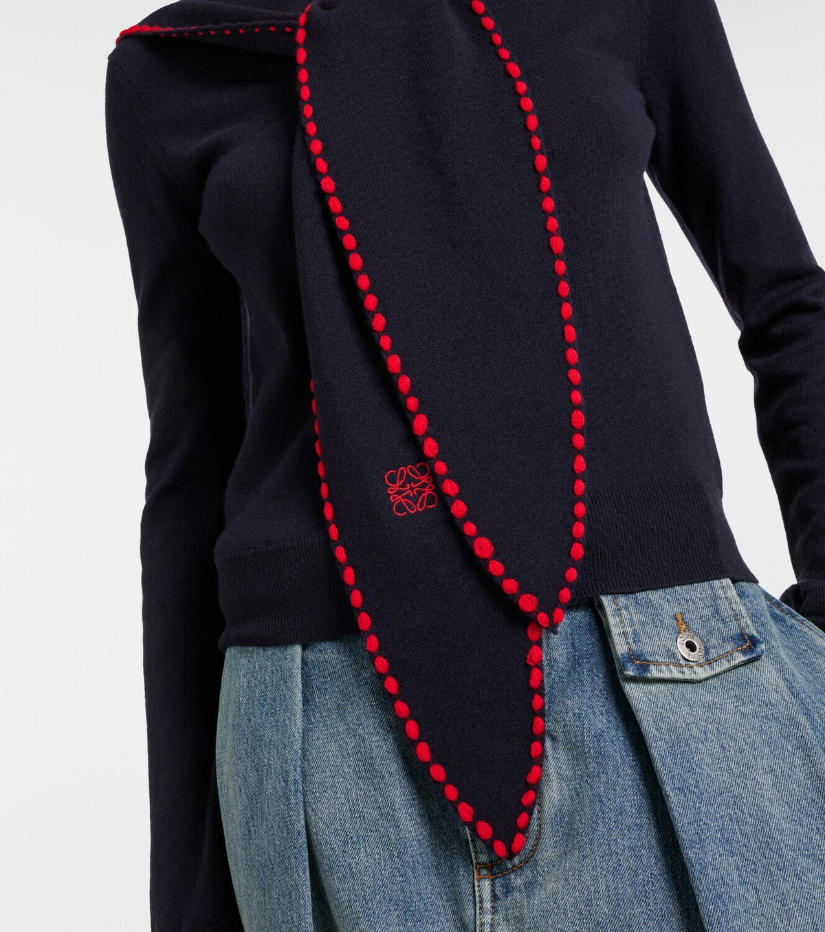 Loewe Scarf-detail wool sweater