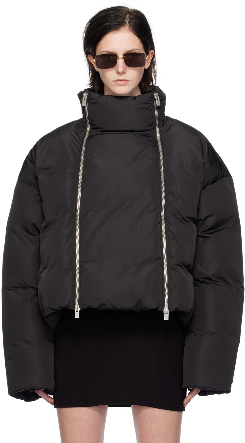 HELIOT EMIL Black Zip Down Jacket Heliot Emil