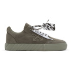 Off-White Green Suede Low Vulcanized Sneakers