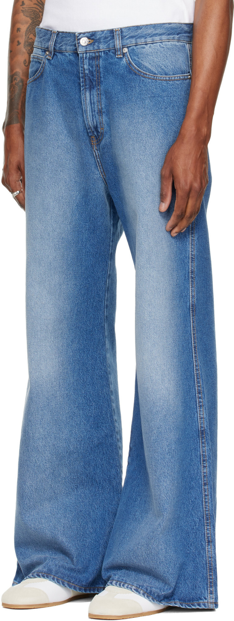 LU'U DAN Blue Denim Phat Jeans