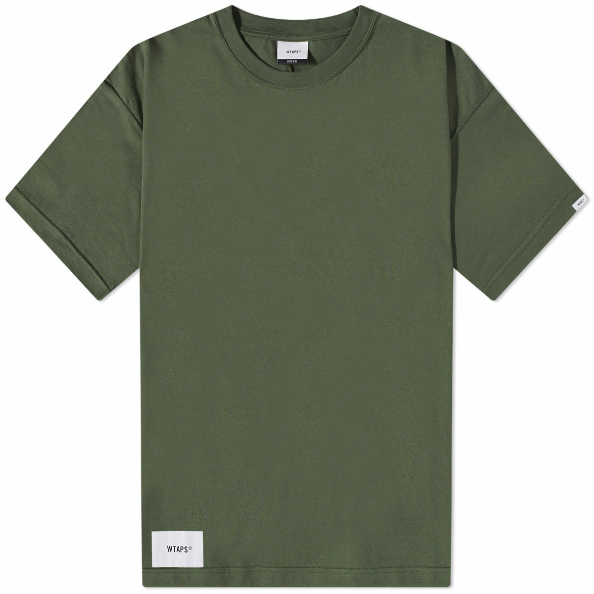 WTAPS Men's 5 Cut & Sew Back Print T-Shirt in Olive Drab WTAPS