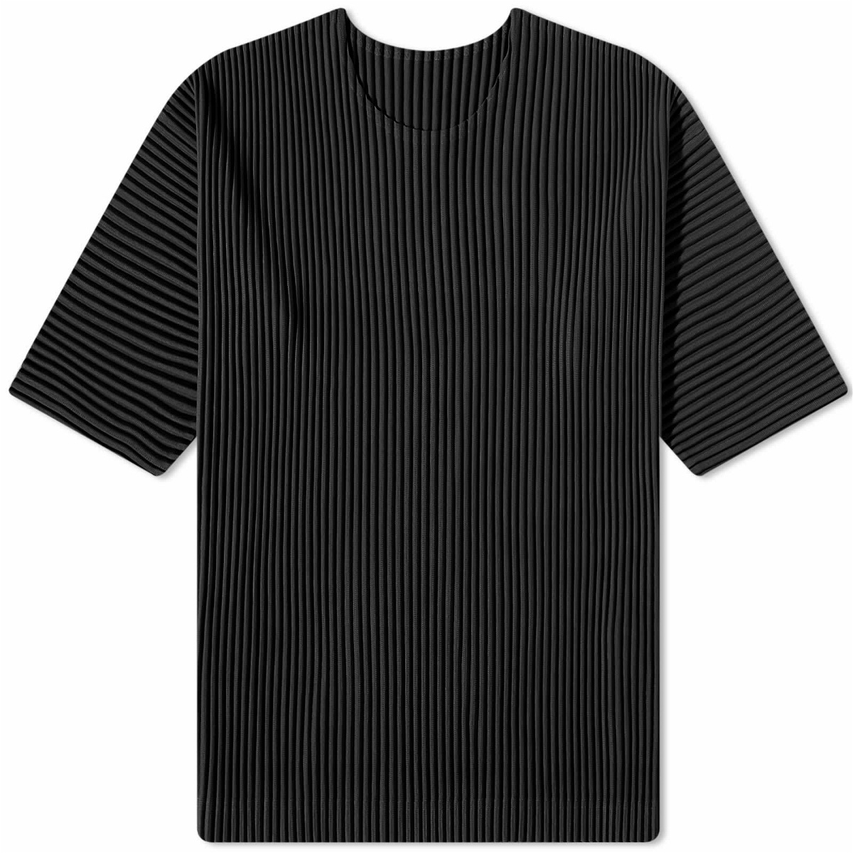 Homme Plissé Issey Miyake Men's Pleated Half Sleeve T-Shirt in Black ...