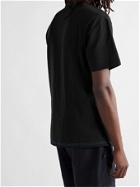 NIKE - Sportswear Premium Essential Logo-Embroidered Cotton-Jersey T-Shirt - Black