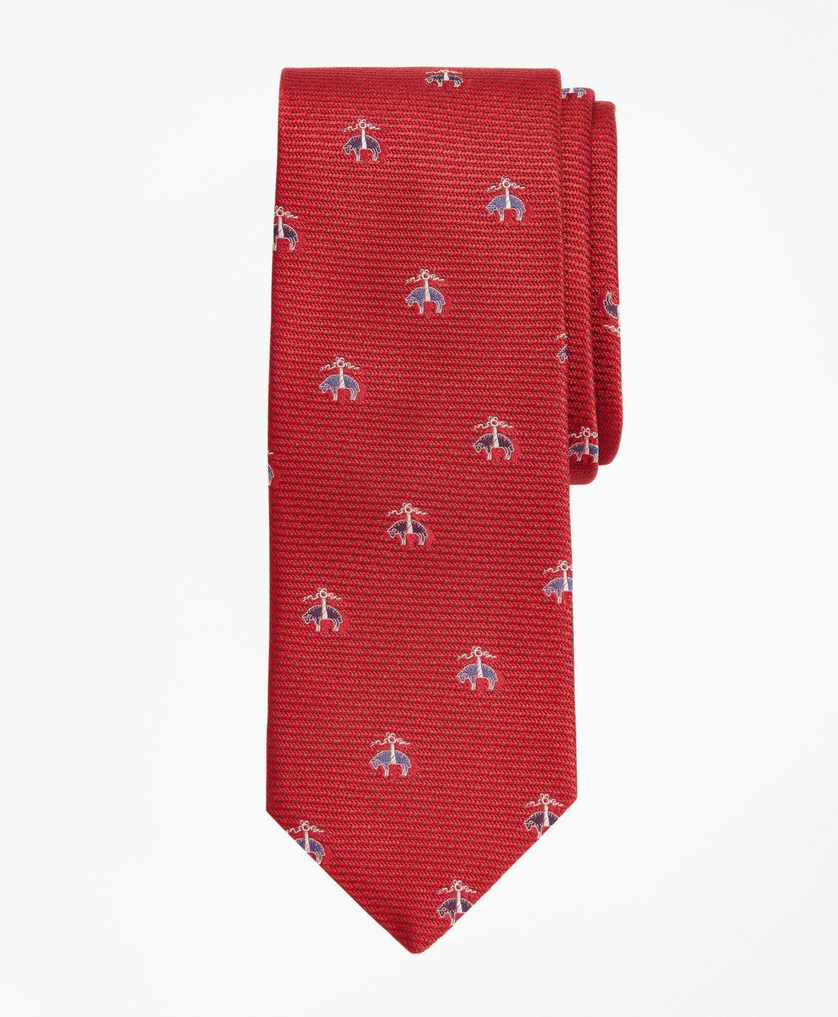 Brooks Brothers Men's Herringbone Fleece Tie | Red