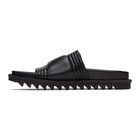 Dries Van Noten Black Quilted Leather Slides