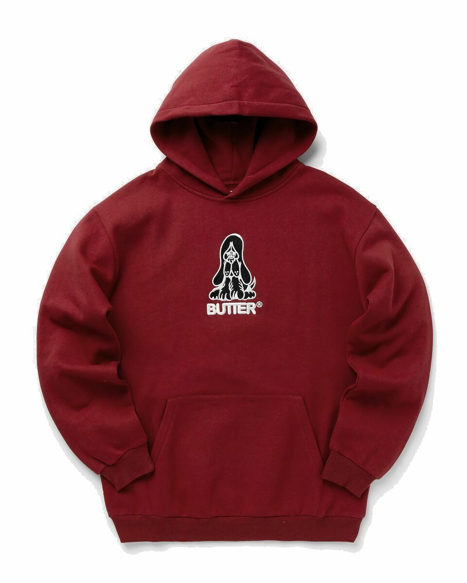 Photo: Butter Goods Hound Embroidered Pullover Hood Red - Mens - Hoodies