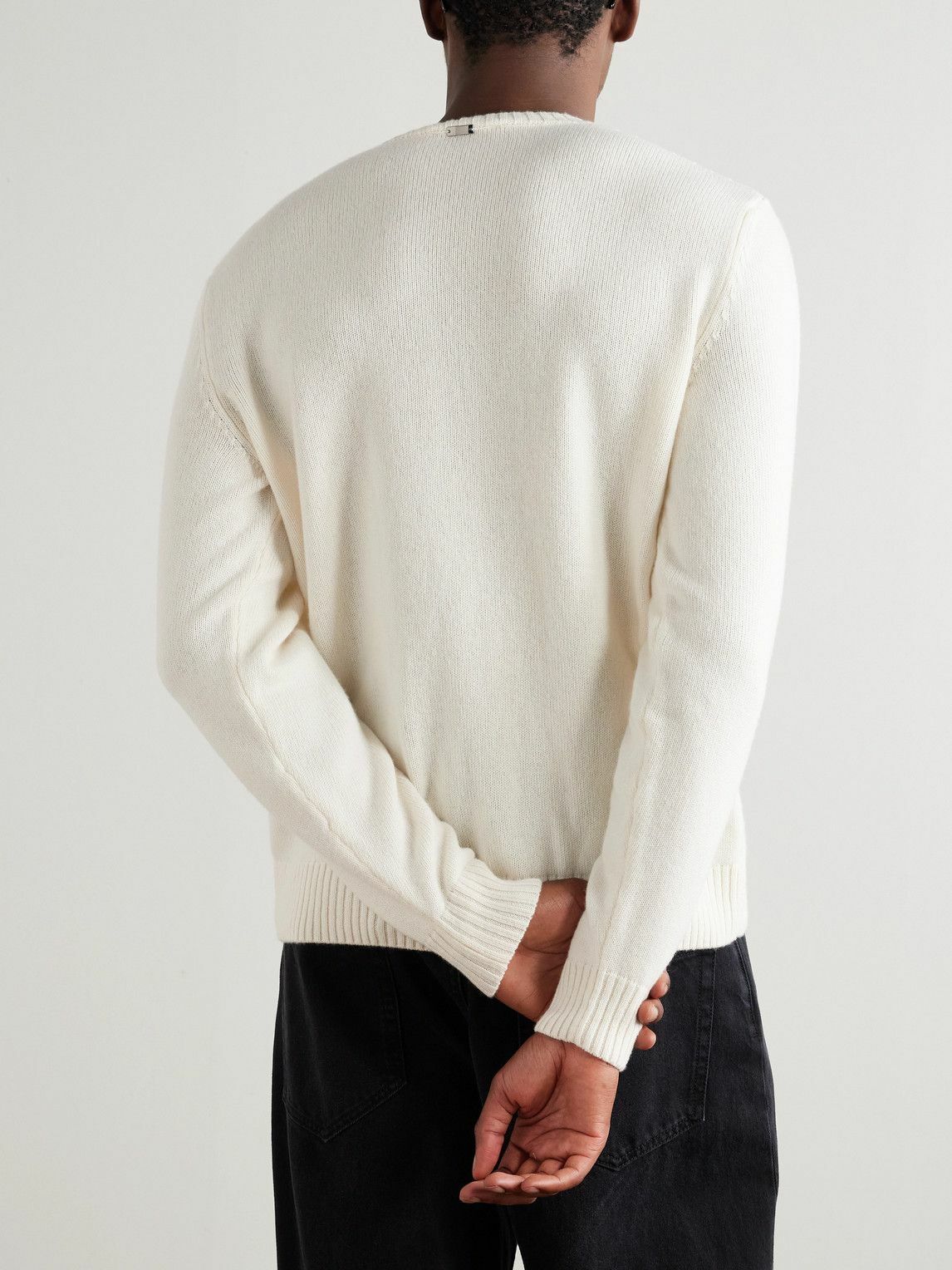 Herno - Jacquard-Knit Cashmere Sweater - White