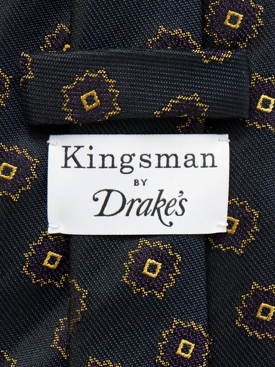 小物 Kingsman by Drake's Necktie Drake's X Kingsman Eggsy Harry Navy Blue Pink Repp Tie