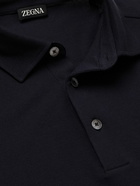 Zegna - Cotton-Piqué Polo Shirt - Blue