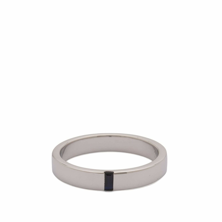 Photo: Miansai Men's 4Mm Sapphire Band Ring in Silver/Blue