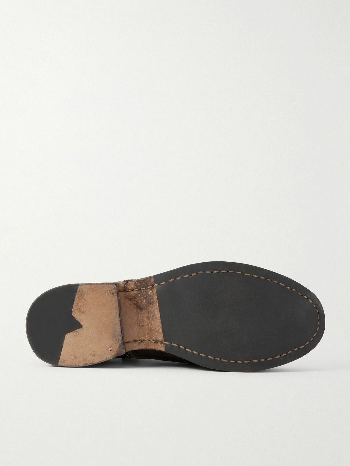 Visvim - Virgil Distressed Leather Lace-Up Boots - Brown Visvim