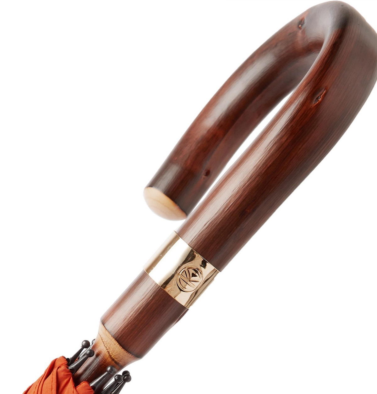 Kingsman - London Undercover Chestnut Wood-Handle Umbrella - Orange Kingsman