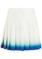 Casablanca Pleated Silk Mini Skirt White
