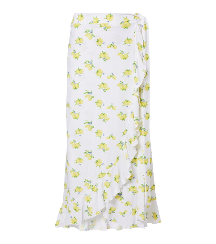 Photo: Melissa Odabash Printed ruffled wrap skirt