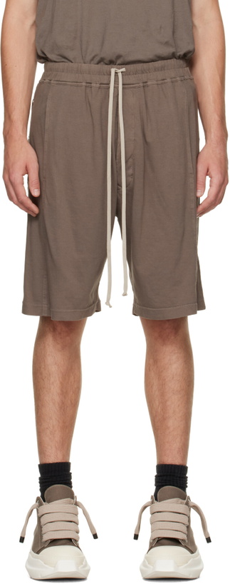 Photo: Rick Owens DRKSHDW Taupe Tower Pusher Shorts