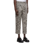 Neil Barrett Grey Herringbone Print Trousers