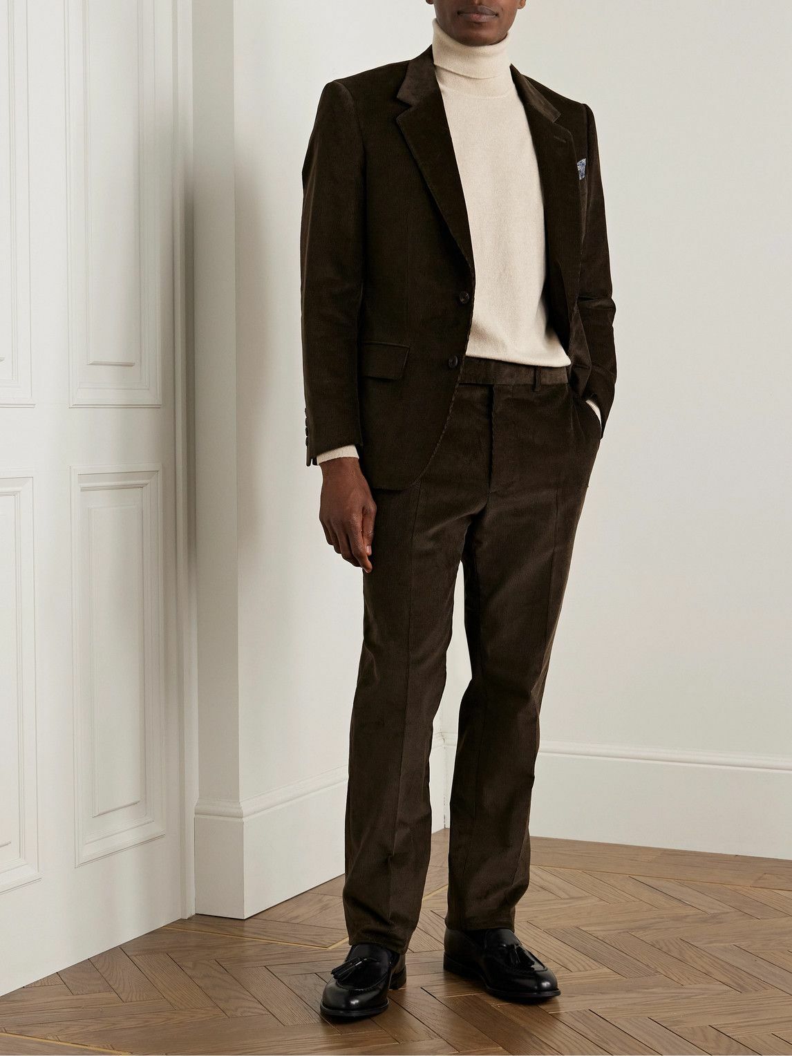 Kingsman - Slim-Fit Straight-Leg Cotton-Corduroy Suit Trousers - Brown