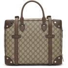 Gucci Beige GG Supreme Weekender Duffle Bag