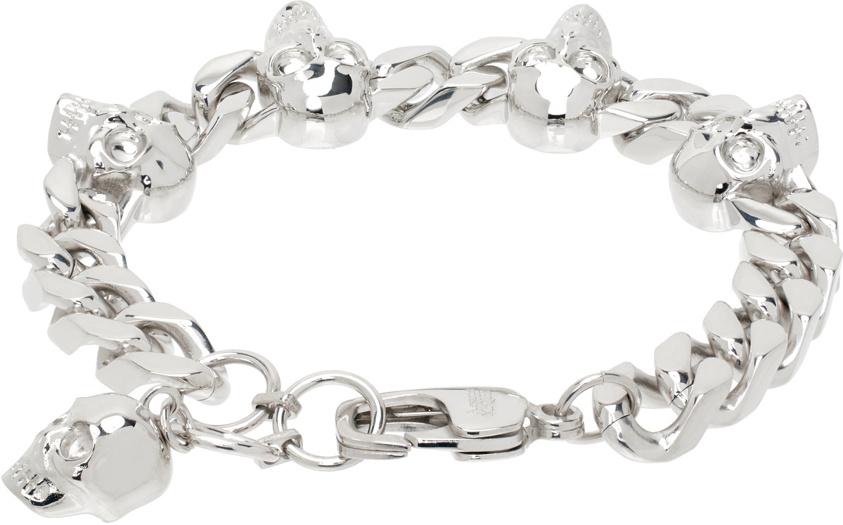 McQueen Silver Skull Chain Bracelet