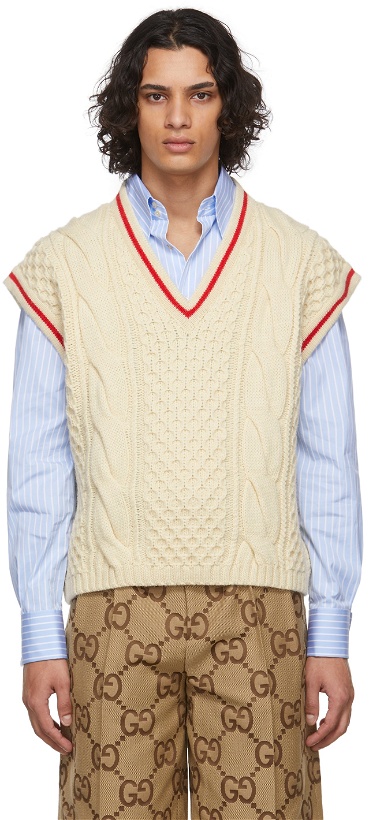 Photo: Gucci Off-White Cable Knit Vest