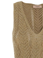 TwinSet Green Long Dress With V-neck And All-over Pleated Details In Viscose Blend Woman