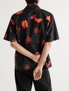 Marni - Convertible-Collar Printed Cotton-Poplin Shirt - Black