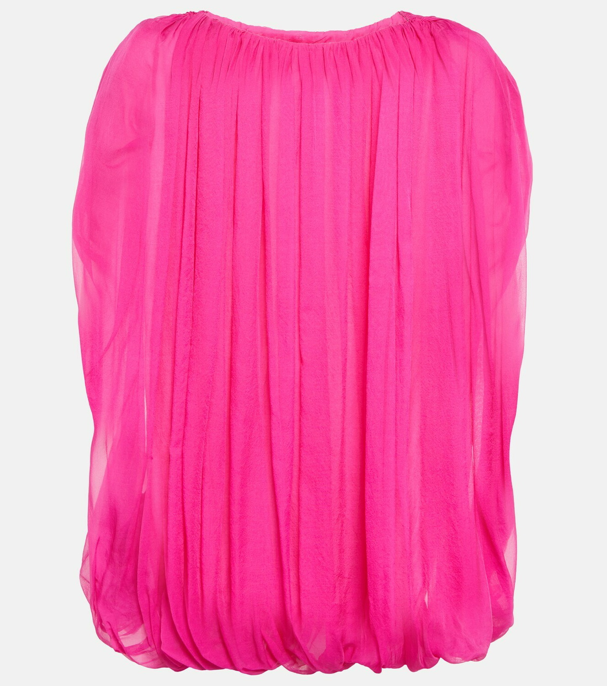 Rick Owens - Gathered silk chiffon top Rick Owens