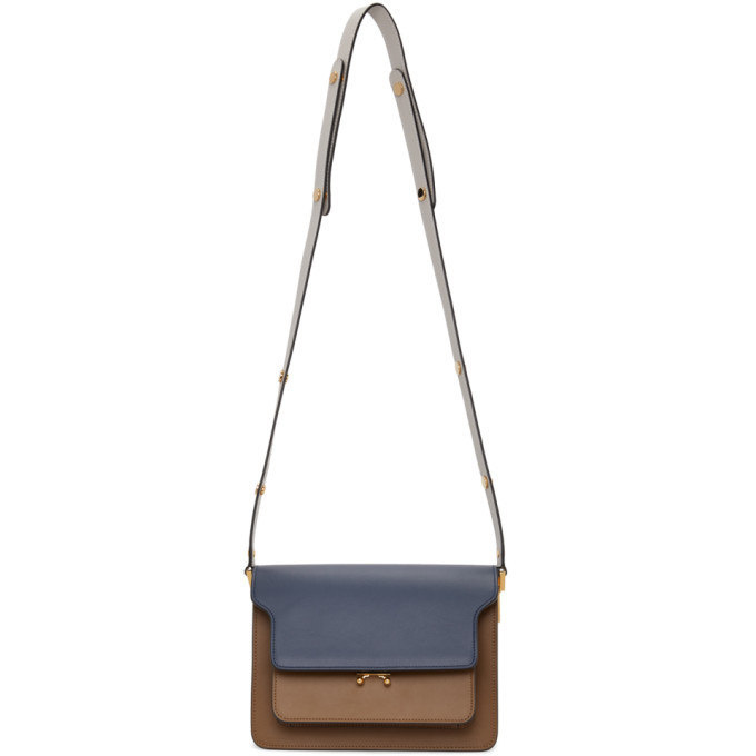 Marni Navy and Brown Medium Trunk Bag Marni