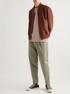 Mr P. - Tapered Cropped Garment-Dyed Organic Cotton-Twill Trousers - Green