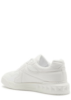 Valentino One Stud Quilted Leather Sneakers White And Black