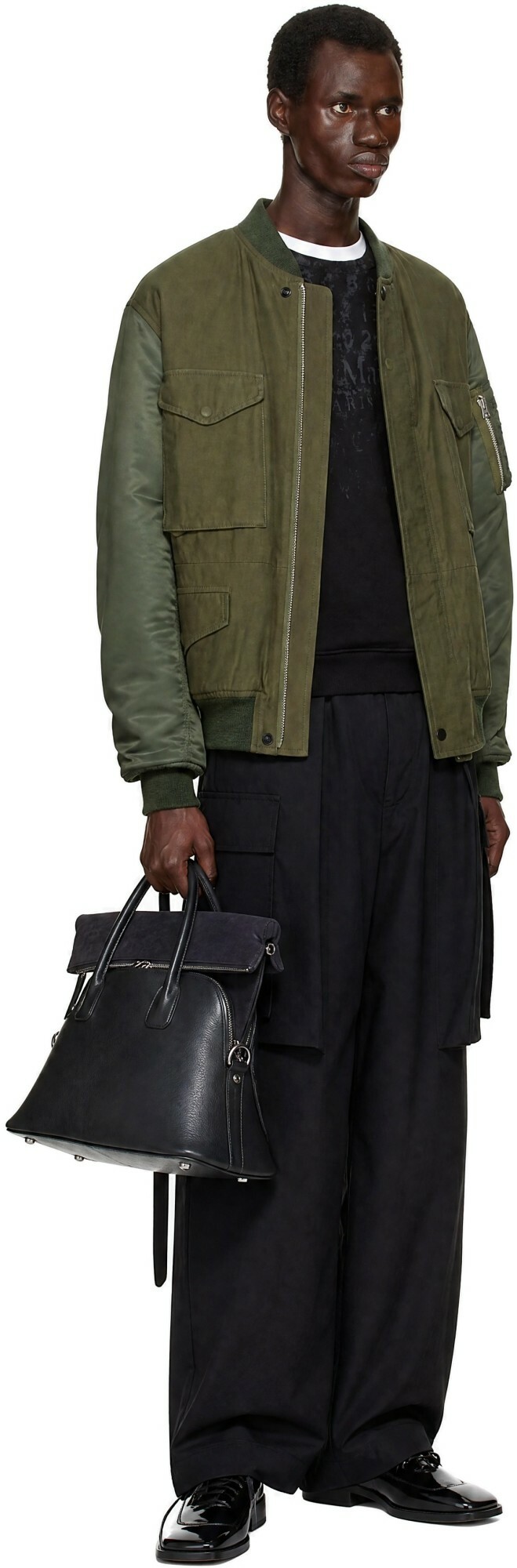 Junya Watanabe Khaki Needles Edition Satin eYe Bomber Jacket