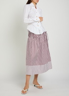 Liberowe Eve Checked Cotton Midi Skirt Pink