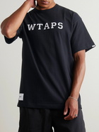 WTAPS - Logo-Print Appliquéd Cotton-Jersey T-Shirt - Blue