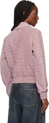 AMIRI Pink Western Croc Suede Jacket