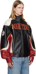 Martine Rose Black 'Special' Superbowl Leather Jacket
