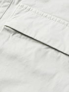 Stone Island - Logo-Appliquéd Cotton-Blend Gabardine Overshirt - Gray