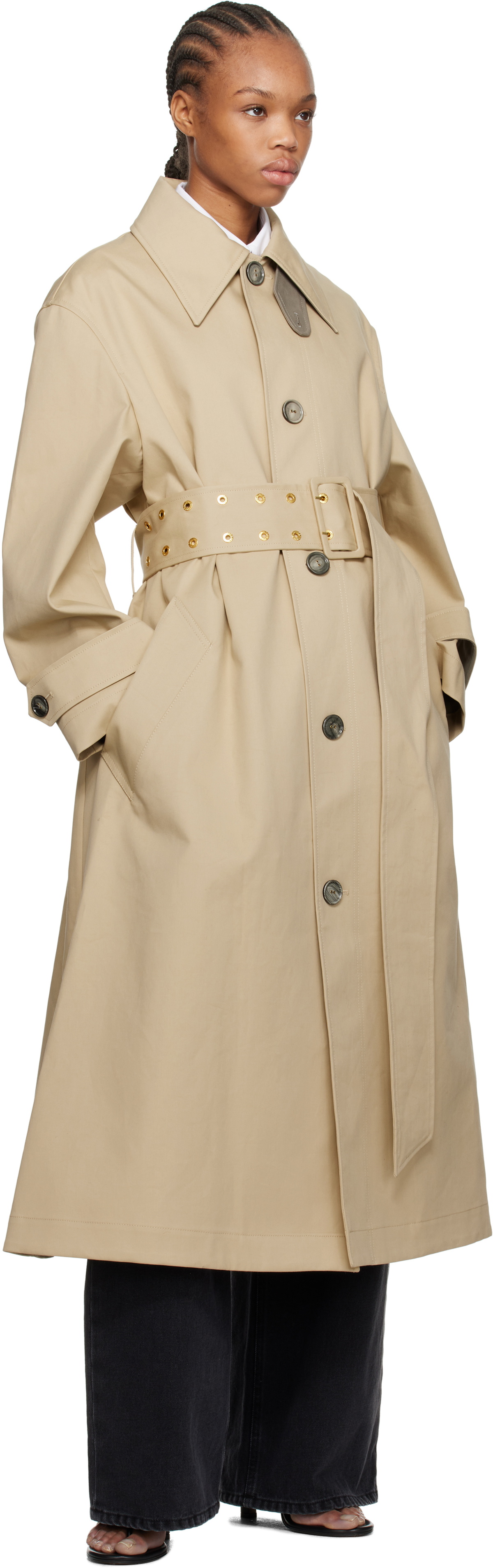 AMI Paris Beige Belted Coat
