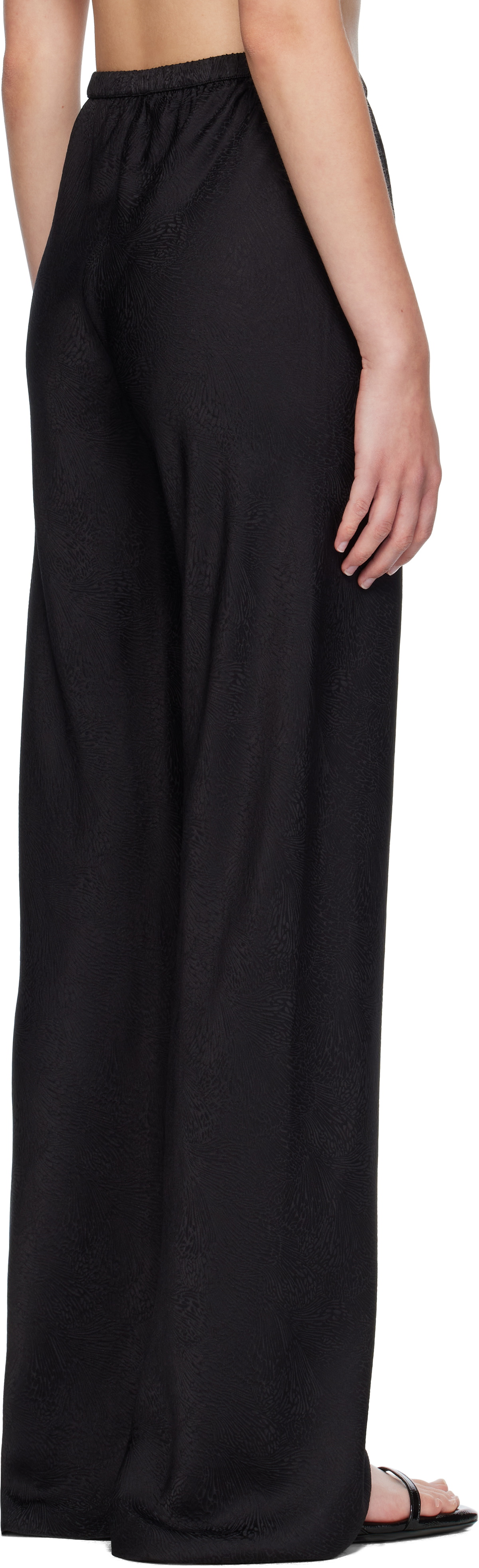 Silk Laundry Black Bias Cut Lounge Pants