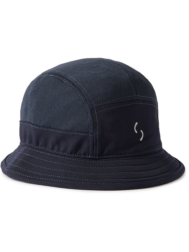 Photo: Reigning Champ - Ryan Willms Logo-Print Canvas and Mesh Bucket Hat - Blue