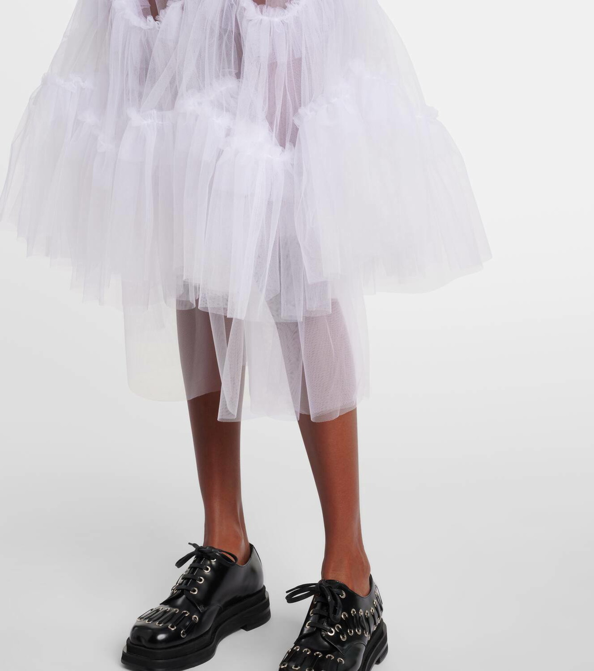 Noir Kei Ninomiya Sheer tulle midi skirt
