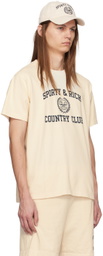 Sporty & Rich Off-White Varsity Crest T-Shirt.