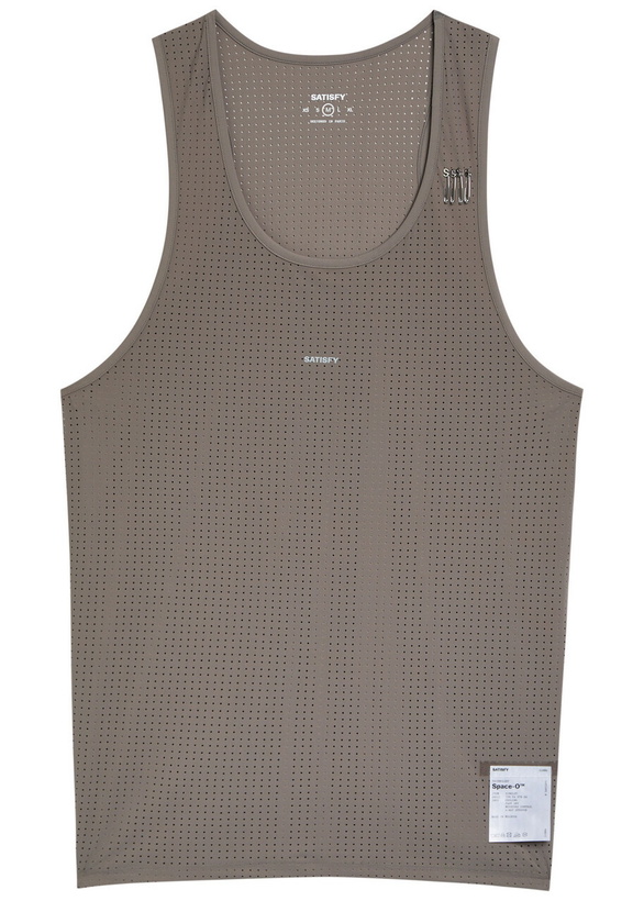 Photo: Satisfy Space-o Perforated Stretch-jersey Vest Brown