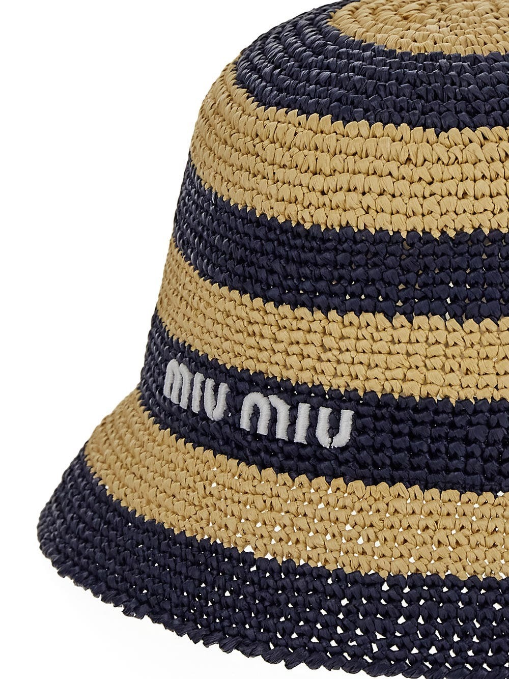 Miu Miu Crochet Stripes Bucket Hat Miu Miu