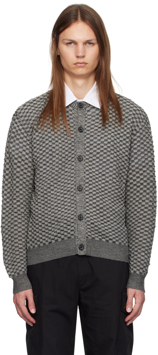 KOZABURO Black & Gray Honeycomb Cardigan