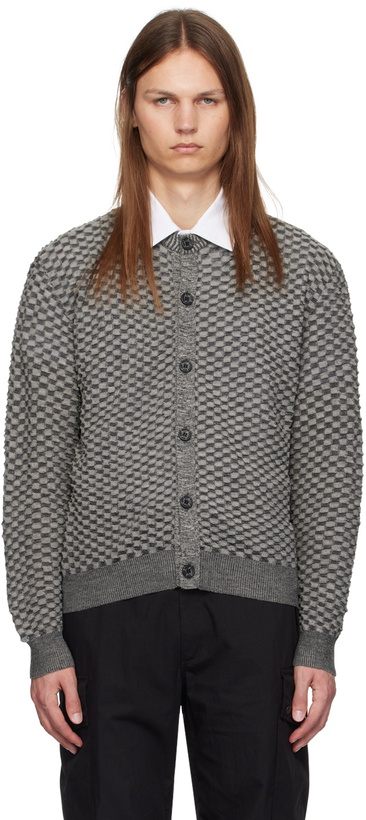 Photo: KOZABURO Black & Gray Honeycomb Cardigan