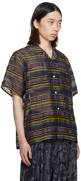 NEEDLES Navy & Brown One-Up Shirt